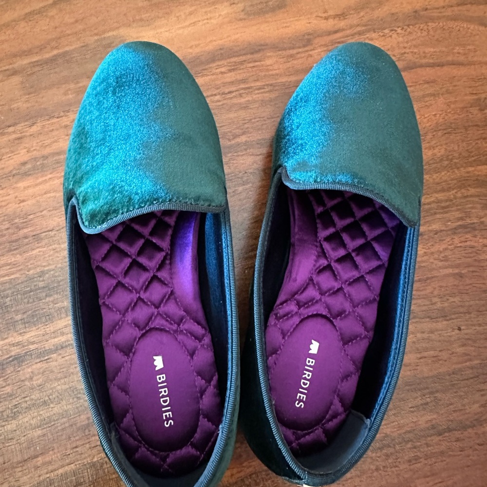 Birdies Emerald Velvet Loafers
